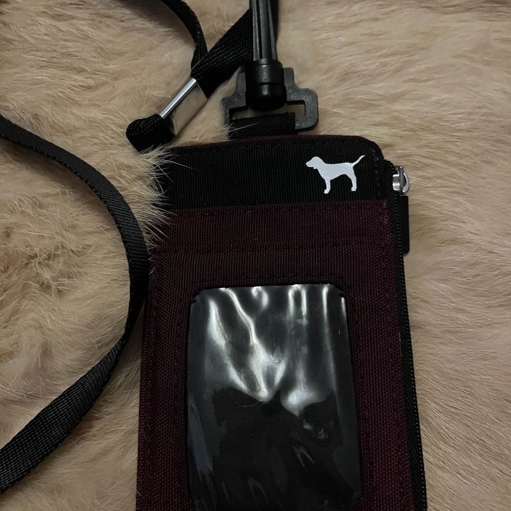 PINK Victoria's Secret Burgundy and White Crossbody Bag